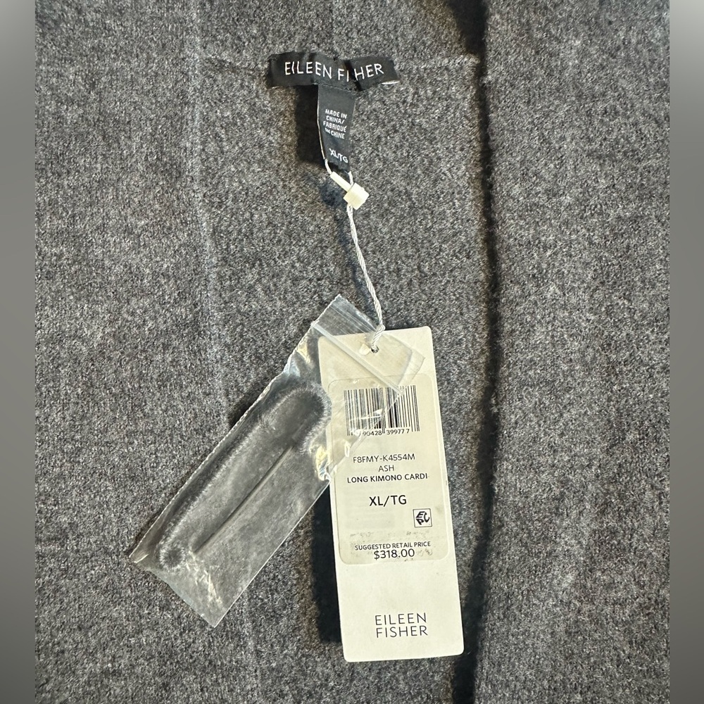 Eileen Fisher Merino Wool Long Cardigan Sweater XL NWT Colorblock Luxury - Picture 8 of 8
